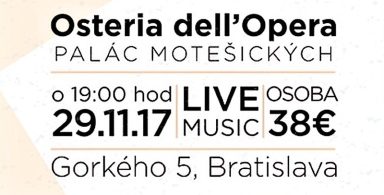 Pozývame vás na Taliansky večer v Osteria dell’Opera